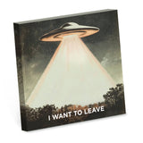 Bad Betty Greeting Co. - Sticky Note Pad: “I Want to Leave” UFO Alien