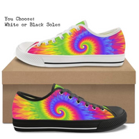 Neon Spiral CANVAS LOW TOP SHOES **REQUEST A PREORDER INVOICE**