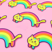 Turtle's Soup - Rainbow Kitty Cat Vinyl Sticker