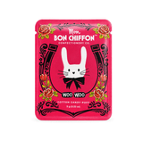 Mon Bon Chiffon confectionery packaging with a rabbit design on a pink background