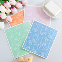 Alla Dickson Art - Pastel Floral Set of 4 Swedish Dishcloths