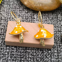 Mio Queena - Mushroom Hoop Earrings: Orange
