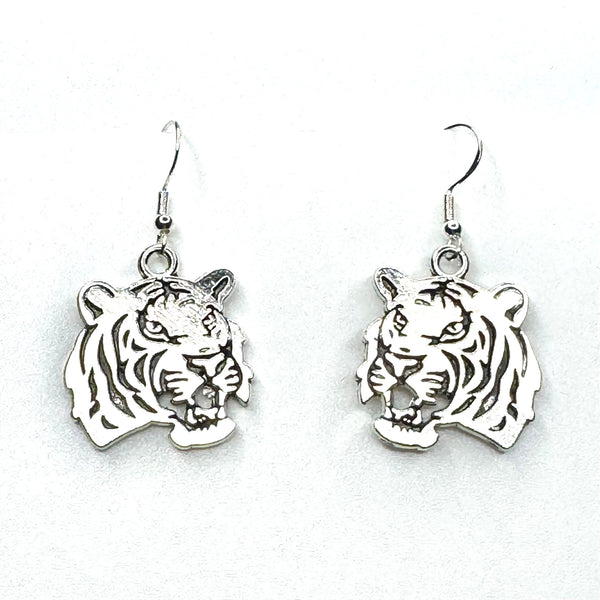 Amy Foxy Style Handmade Earrings - Roaring Tiger Charms