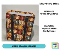 PP Shopping Tote - Warm Granny Squares