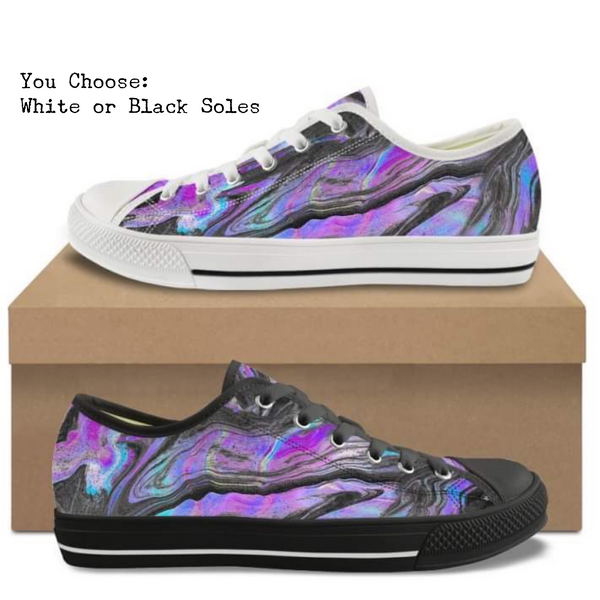 Purple Marble Kitty Kicks™️ CANVAS LOW TOP SHOES **REQUEST A PREORDER INVOICE** ($5 deposit will be applied to your full invoice)