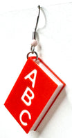 Amy Foxy Style Handmade Earrings - 3D Book Charms: Red A B C