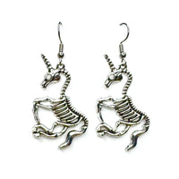 Amy Foxy Style Handmade Earrings - Unicorn Skeleton Charms