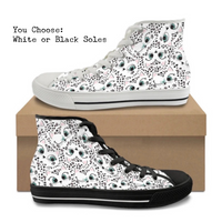White Kitties CANVAS HIGH TOP SHOES **REQUEST A PREORDER INVOICE**