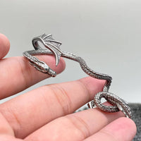 Mio Queena - Single Vintage Stainless Steel Dragon Post Earring: LEFT EAR ONLY