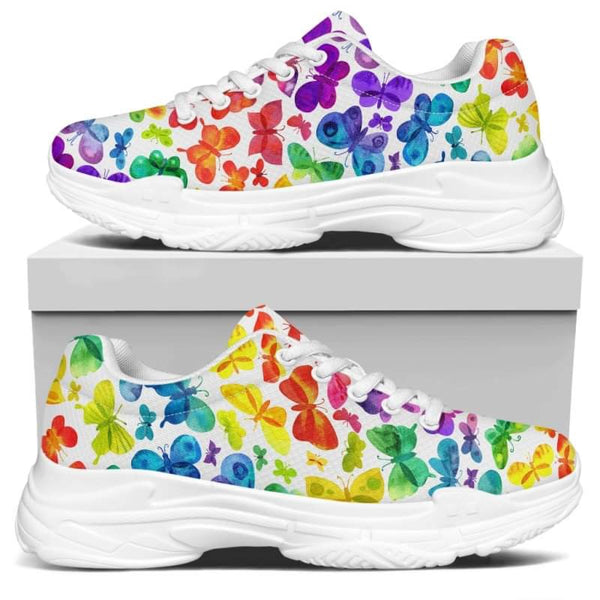 Rainbow Butterflies Kitty Kicks™️ MODERN WALKING SHOES **REQUEST A PREORDER INVOICE** ($5 deposit will be applied to your full invoice)