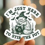 Mystical Monkey Toes - “…Stir The Pot” Witchy Cat Vinyl Sticker