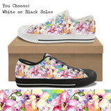 Watercolor Wildflowers Kitty Kicks™️ CANVAS LOW TOP SHOES **REQUEST A PREORDER INVOICE** ($5 deposit will be applied to your full invoice)