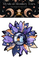 Mystical Monkey Toes - Halloween Sunflower Vinyl Sticker