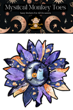 Mystical Monkey Toes - Halloween Sunflower Vinyl Sticker