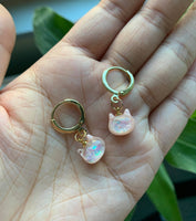 HolyGuacamolly - Candy Cat Huggie Earrings: Pink