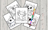 Mystical Monkey Toes - Adorable Axolotl Coloring Sheets With Stackable Crayon