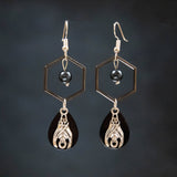 JAC Jewelry Designs - Hanging Bat on Black Earrings