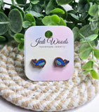 Jedi Woods - Blue Whale Stud Earrings