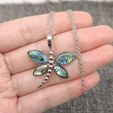 Mio Queena - Natural Abalone Shell Dragonfly Pendant Necklace