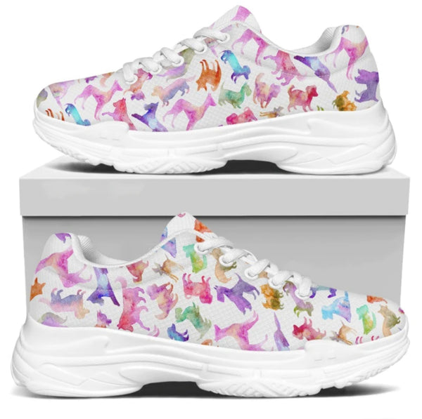 Watercolor Pups Kitty Kicks™️ MODERN WALKING SHOES **REQUEST A PREORDER INVOICE** ($5 deposit will be applied to your full invoice)