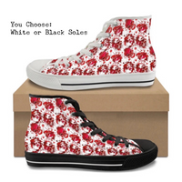Bloody Skulls CANVAS HIGH TOP SHOES **REQUEST A PREORDER INVOICE**