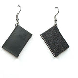 Amy Foxy Style Handmade Earrings - 3D Book Charms: Black