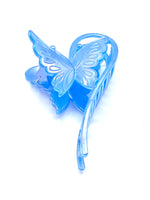 Love and Repeat Curved Butterfly Hair Claw Clip - Iridescent Blue