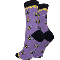 Imagery Socks - Purple Bee Adult Socks