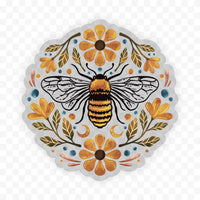 Big Moods - Flowers And Bee Clear Sticker