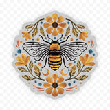 Big Moods - Flowers And Bee Clear Sticker