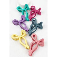 Love and Repeat - Matte Bow Hair Claw Clip: Teal