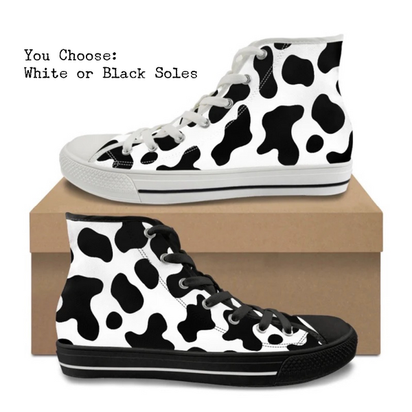 Cow CANVAS HIGH TOP SHOES **REQUEST A PREORDER INVOICE**