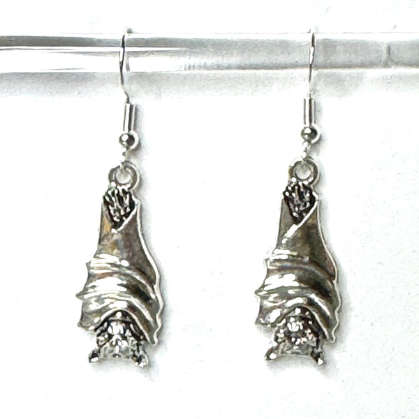 Amy Foxy Style Handmade Earrings - Hanging Bat Charms