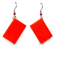 Amy Foxy Style Handmade Earrings - 3D Book Charms: Red