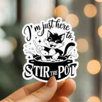 Mystical Monkey Toes - Stir The Pot Cat Vinyl Sticker