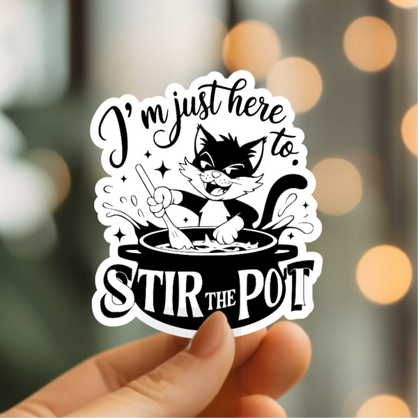 Mystical Monkey Toes - Stir The Pot Cat Vinyl Sticker