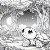 Mystical Monkey Toes - Adorable Turtle Coloring Sheets With Stackable Crayon