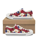 Patriotic Roses Kitty Kicks™️ CANVAS LOW TOP SHOES **REQUEST A PREORDER INVOICE** ($5 deposit will be applied to your full invoice)