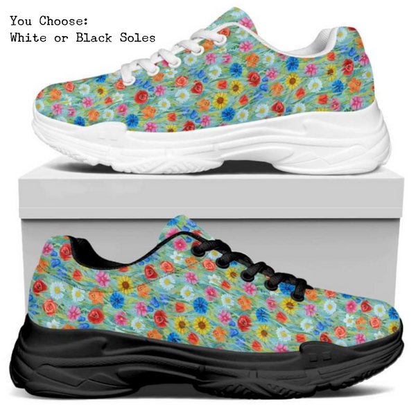 Oil Painted Flowers MODERN WALKING SHOES **REQUEST A PREORDER INVOICE**