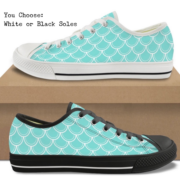 Sea Scales Kitty Kicks™️ CANVAS LOW TOP SHOES **REQUEST A PREORDER INVOICE** ($5 deposit will be applied to your full invoice)