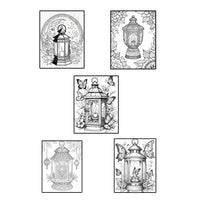 Mystical Monkey Toes - Beautiful Lantern Coloring Sheets With Stackable Crayon