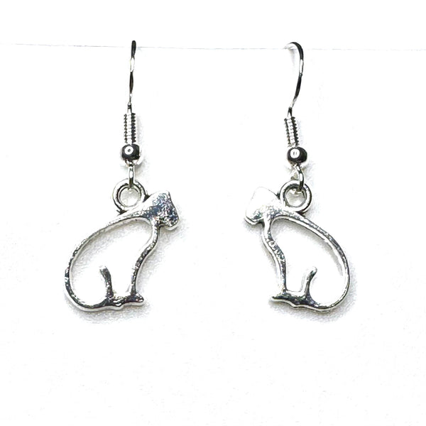 Amy Foxy Style Handmade Earrings - Small Outline Cat