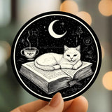 Mystical Monkey Toes - Beautiful Witchy Book Cat Sticker