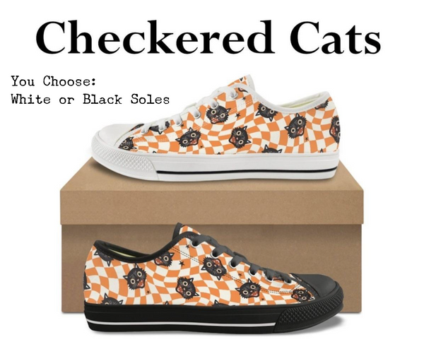 Checkered Cats CANVAS LOW TOP SHOES **REQUEST A PREORDER INVOICE**