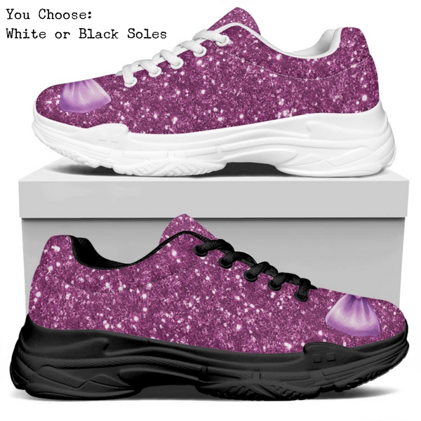 Orchid Sparkle Bows Kitty Kicks™️ MODERN WALKING SHOES **REQUEST A PREORDER INVOICE** ($5 deposit will be applied to your full invoice)