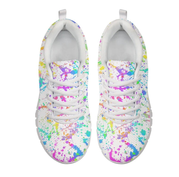 White Background Paint Splatter CLASSIC WALKING SHOES **REQUEST A PREORDER INVOICE**