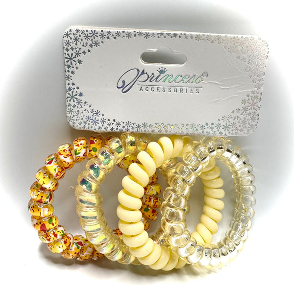 Love and Repeat - Spiral Telephone Cord Hair Ties - Mixed Yellow