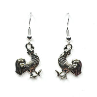 Amy Foxy Style Handmade Earrings - Rooster Chicken Charms