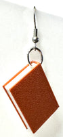 Amy Foxy Style Handmade Earrings - 3D Book Charms: Brown