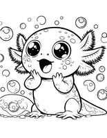 Mystical Monkey Toes - Adorable Axolotl Coloring Sheets With Stackable Crayon